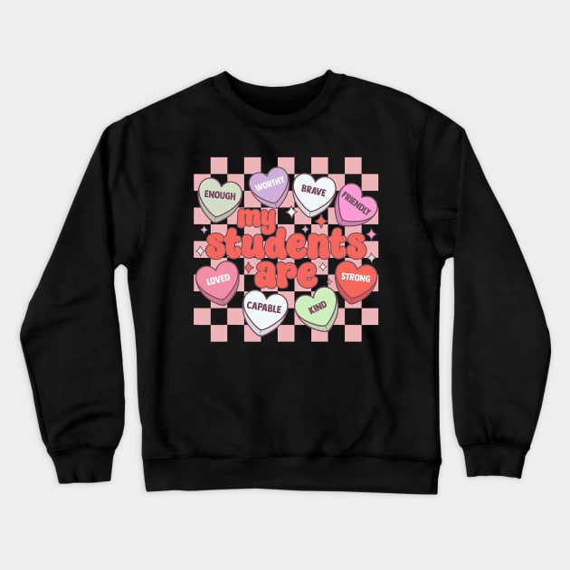 Valentines Day Teacher Crewneck Sweatshirt by Neldy